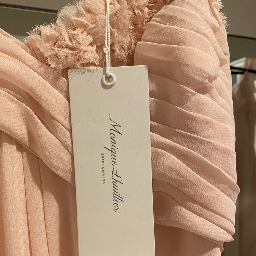 Monique Lhullier blush dress (removable straps to make strapless).Size 12
